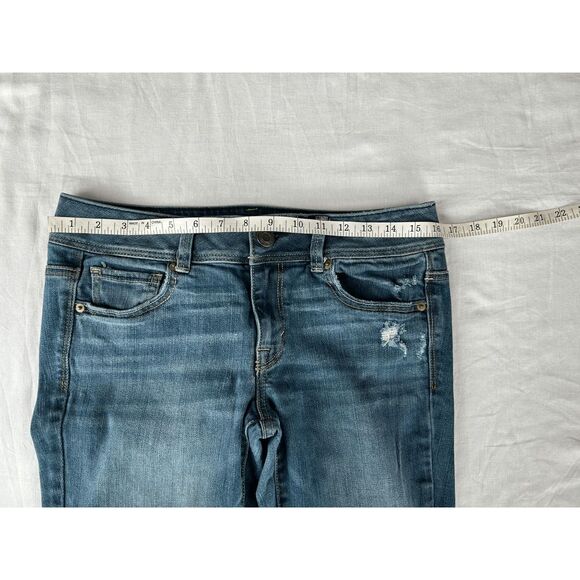 Women's American Eagle Stretch Bootcut, Ripped Jeans, Size 8, Medium Wash, - Picture 3 of 8